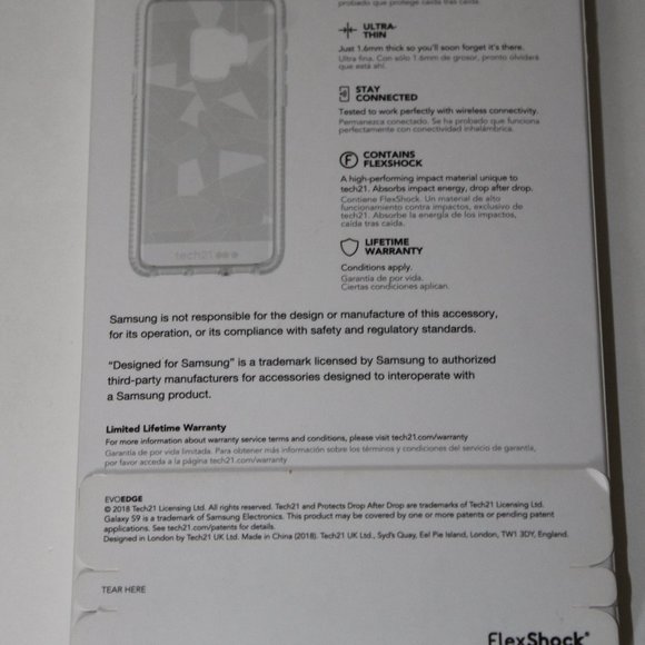 Tech21 Evo Edge for Samsung Galaxy S9 - Clear/White - Picture 4 of 4
